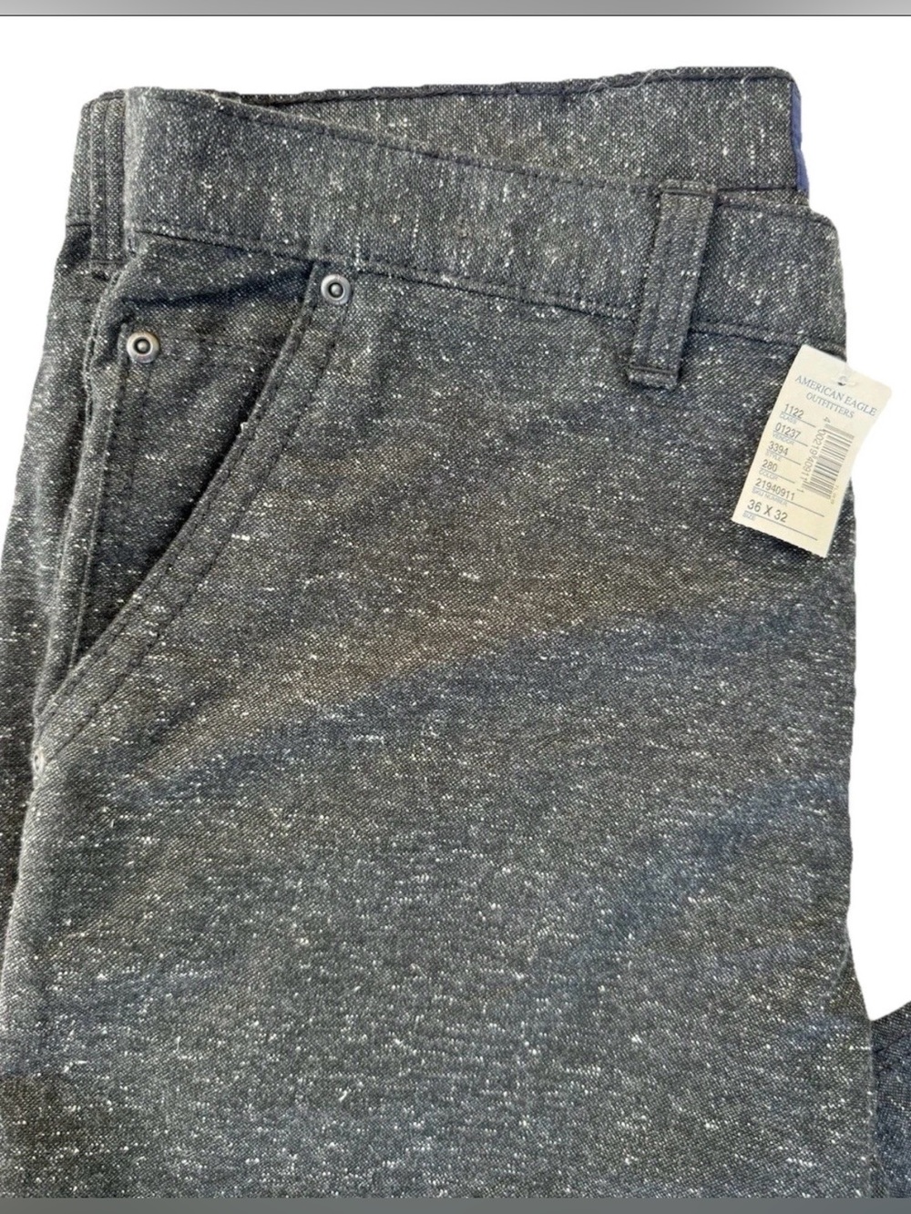 NWT American Eagle Speckled Slim Straight Pants Minimalist Streetwear 36x32 - Picture 15 of 16